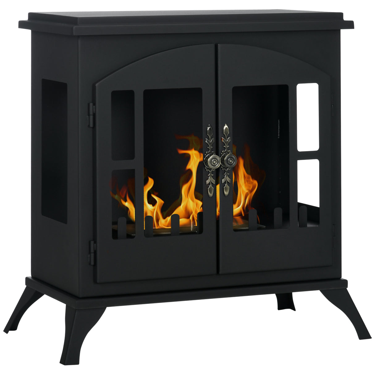 easycomfort easycomfort camino a bioetanolo in acciaio inox con bruciatore da 0 9l per 3 ore di durata 55x31x55cm nero