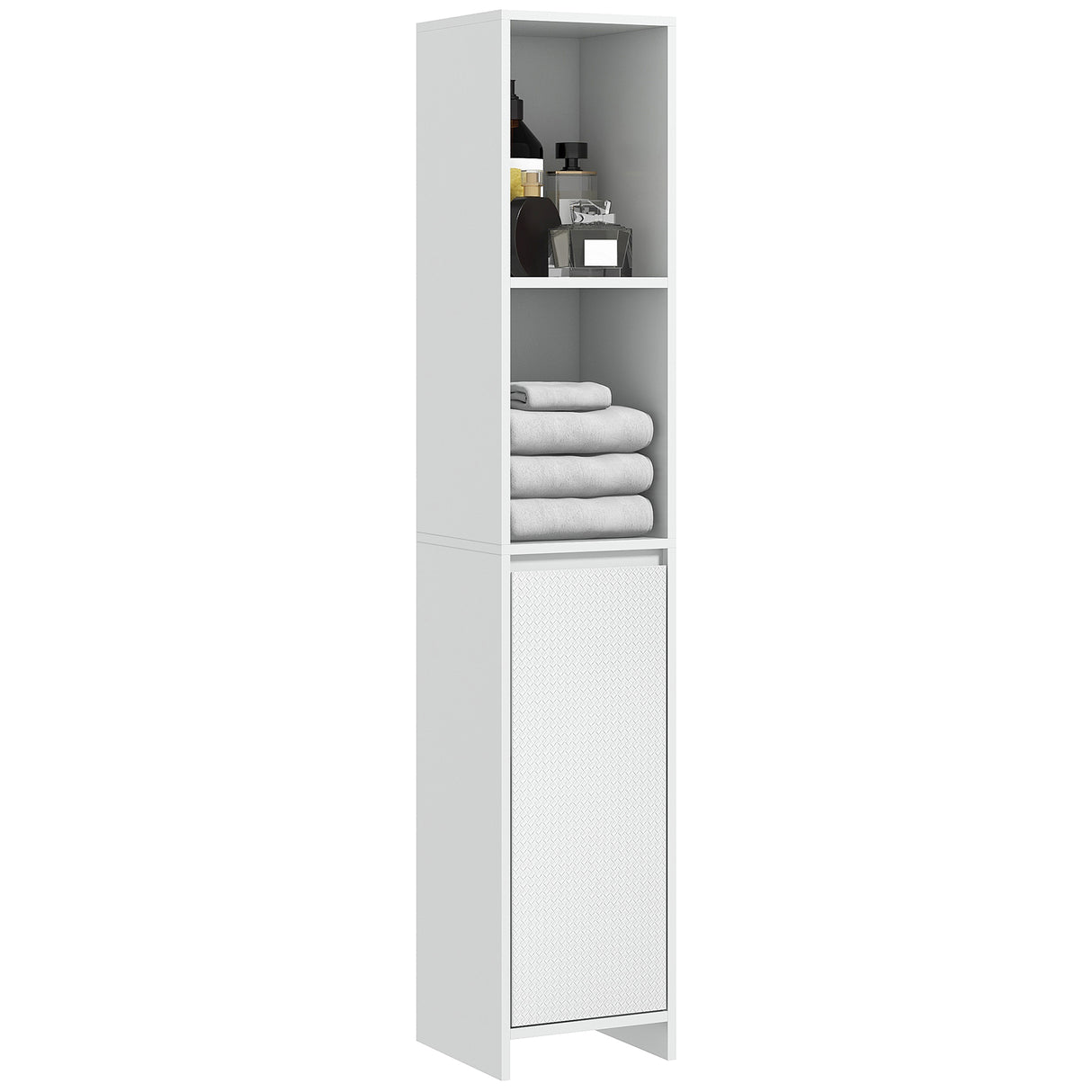 easycomfort easycomfort colonna bagno salvaspazio con armadietto e 2 vani aperti 30x30x160cm bianco