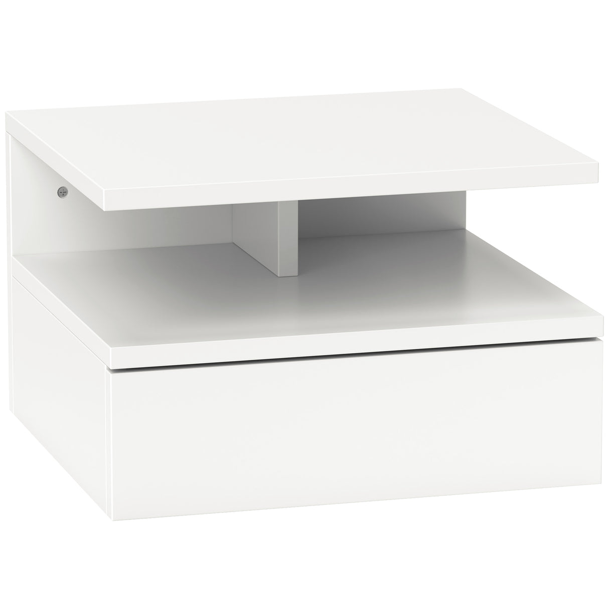 easycomfort easycomfort comodino sospeso per camera da letto con cassetto e mensola in legno 35x32x22 5cm bianco