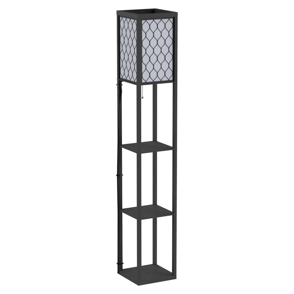 easycomfort easycomfort lampada lampadina da terra salvaspazio con ripiani durevole cotone mdf 26 x 26 x 160 cm nero bianco ean 8054111842280