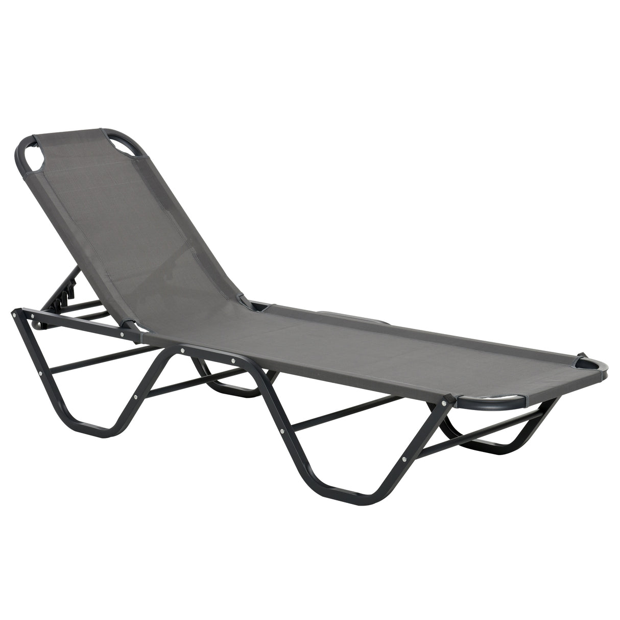 easycomfort easycomfort lettino prendisole in alluminio con schienale reclinabile a 5 livelli 163x58 5x91cm grigio
