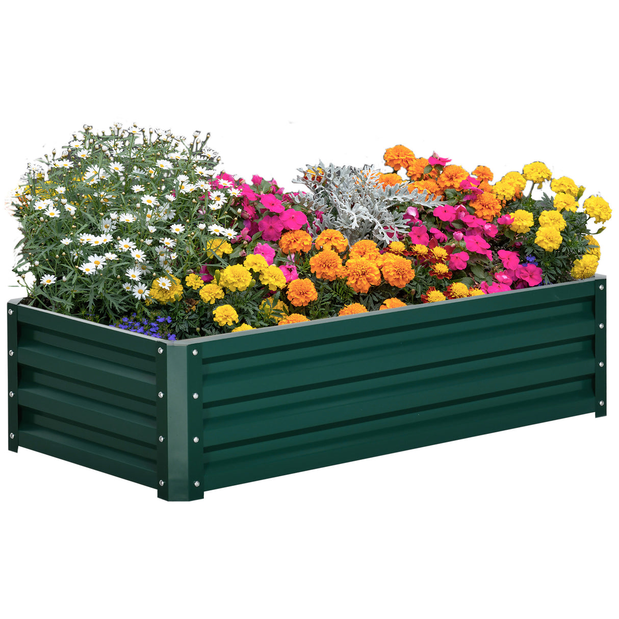 easycomfort easycomfort letto per orto rialzato a fondo aperto con rivestimento in acciaio zincato 120x60x30 5 cm verde