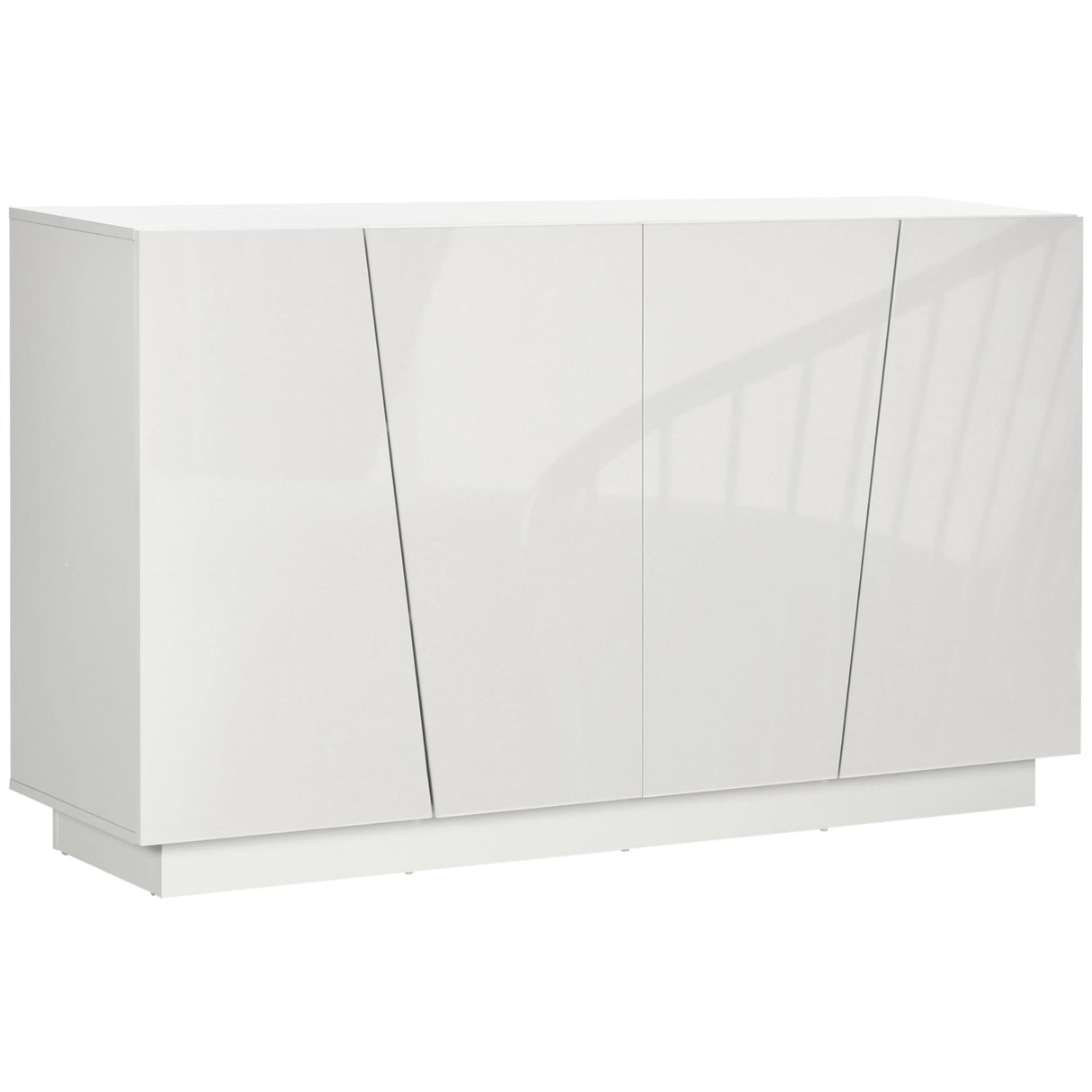 easycomfort easycomfort mobiletto multiuso in truciolato bianco a 5 livelli con ripiano regolabile su 3 livelli 150x40x88 cm