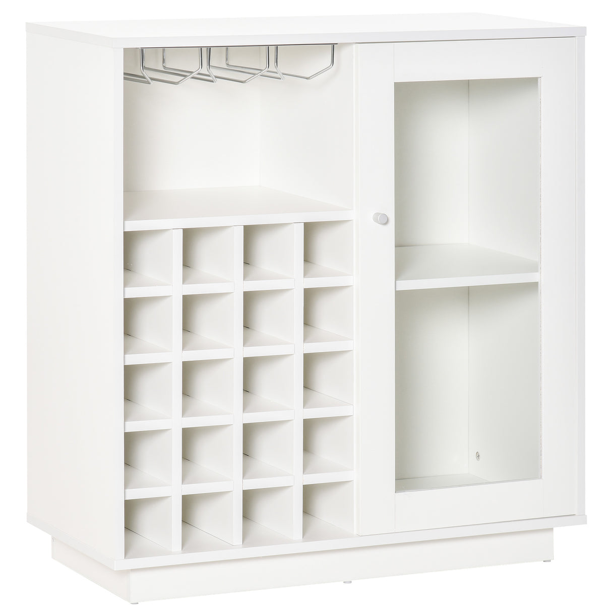 easycomfort easycomfort mobiletto portabottiglie vini con porta calici e armadietto capacita 20 bottiglie 80x36x85 cm bianco