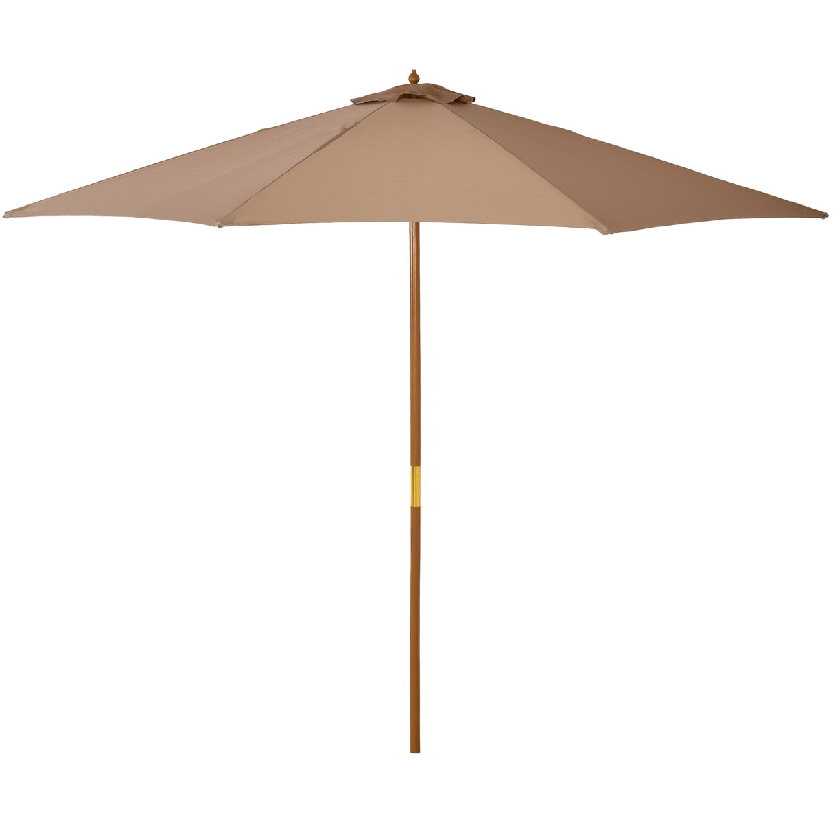 easycomfort easycomfort ombrellone da giardino 3 m con palo in legno 8 stecche e parasole in poliestere cachi