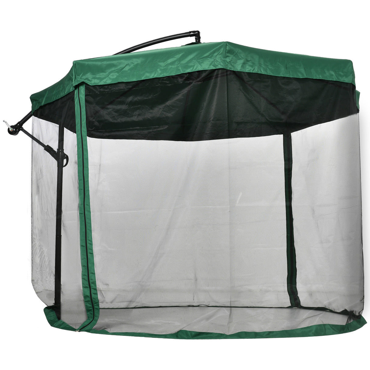 easycomfort easycomfort ombrellone da giardino 3x3 m con zanzariera apertura a manovella e base a croce verde