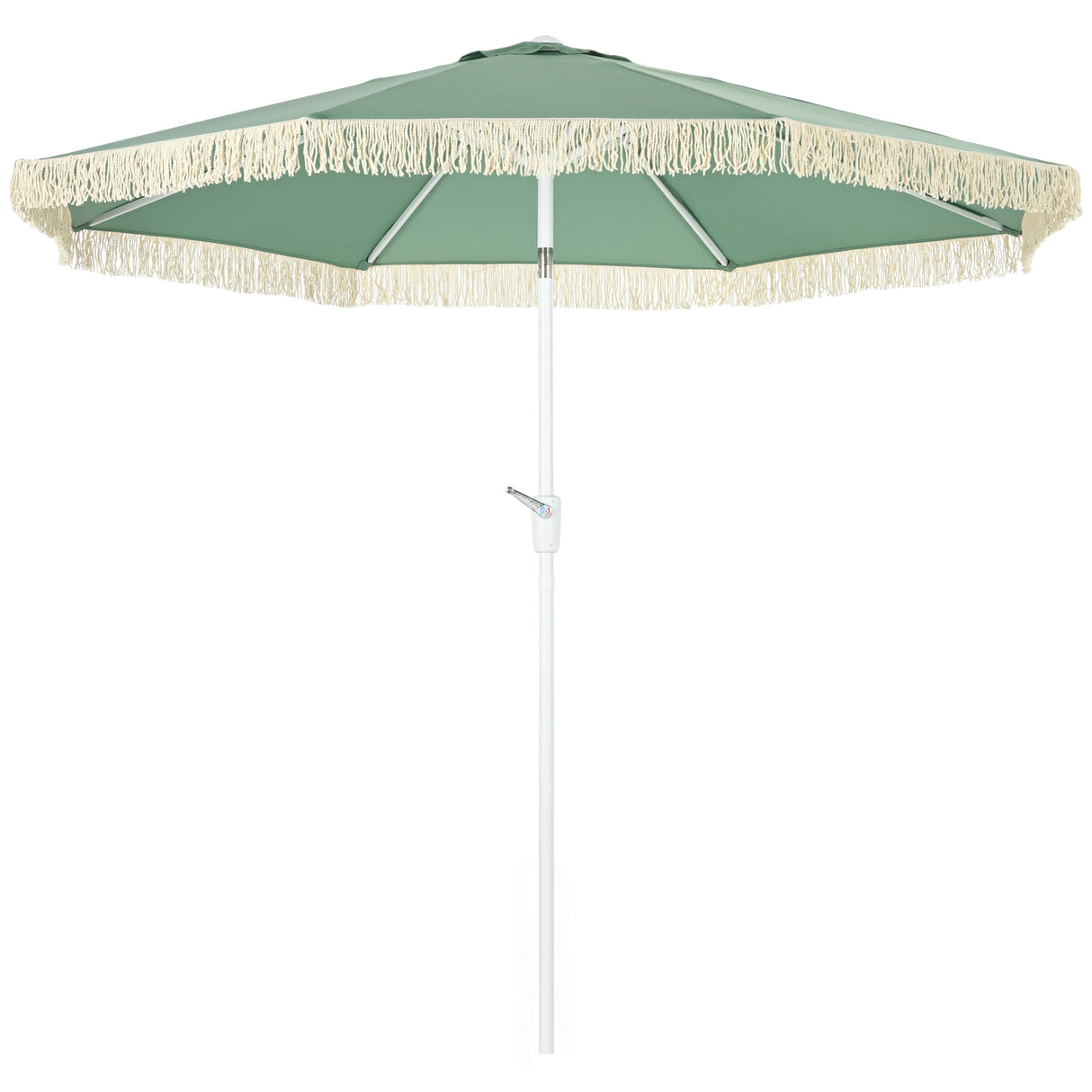 easycomfort easycomfort ombrellone da giardino a manovella inclinabile e palo a 2 sezioni poliestere e metallo 2 6x2 4 m verde