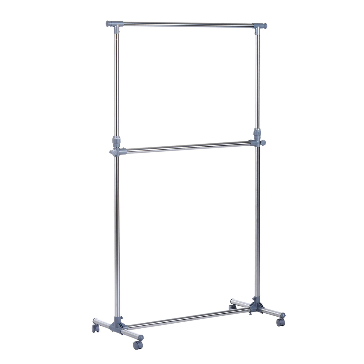 easycomfort easycomfort stender appendiabiti con altezza ed estensione regolabili 4 ruote girevoli acciaio inox e abs 165x48x180cm