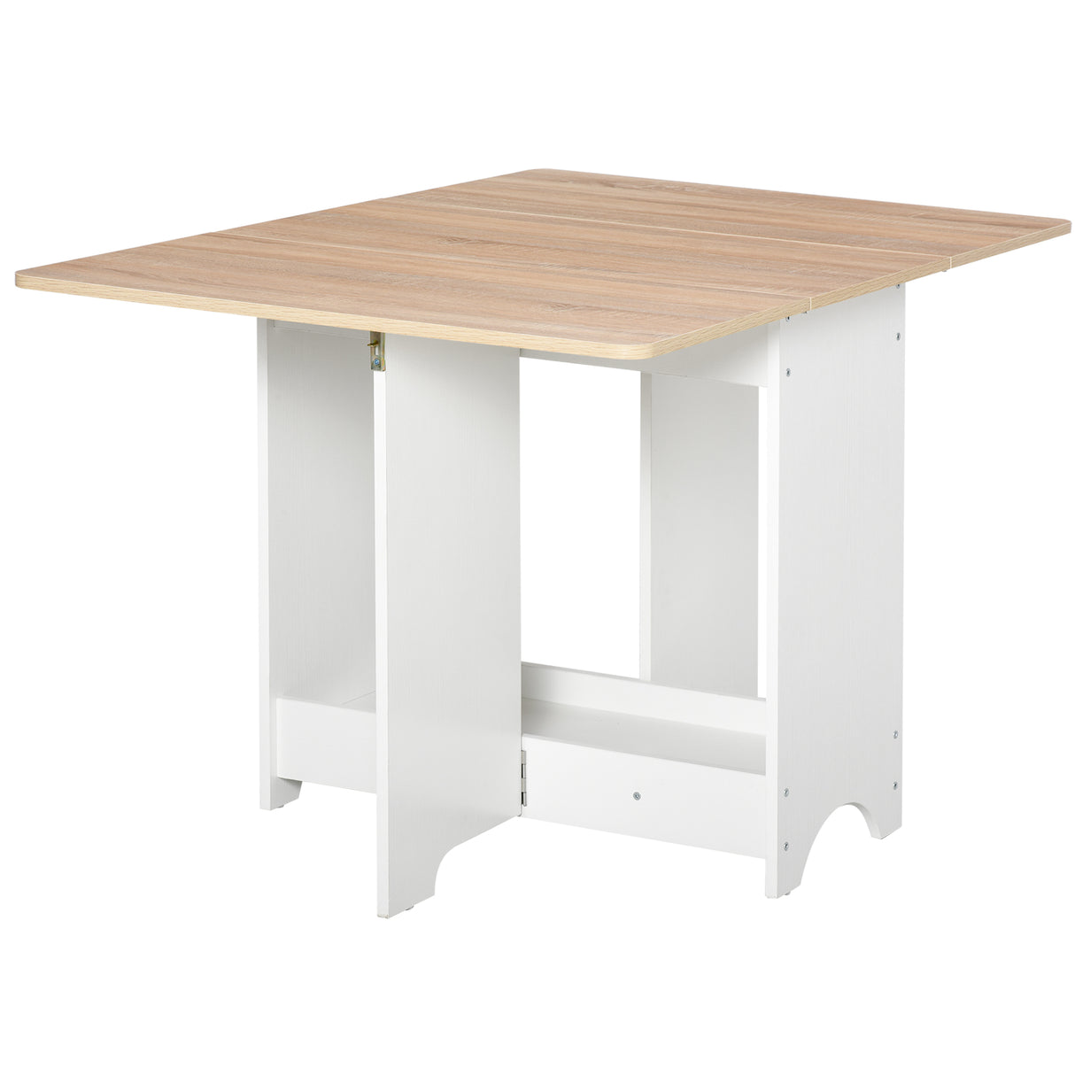 easycomfort easycomfort tavolo consolle a ribalta con vano mensola tavolino da salotto e cucina tavolo a ribalta pieghevole salvaspazio color legno e bianco 118x80x72cm ean 8054144135571