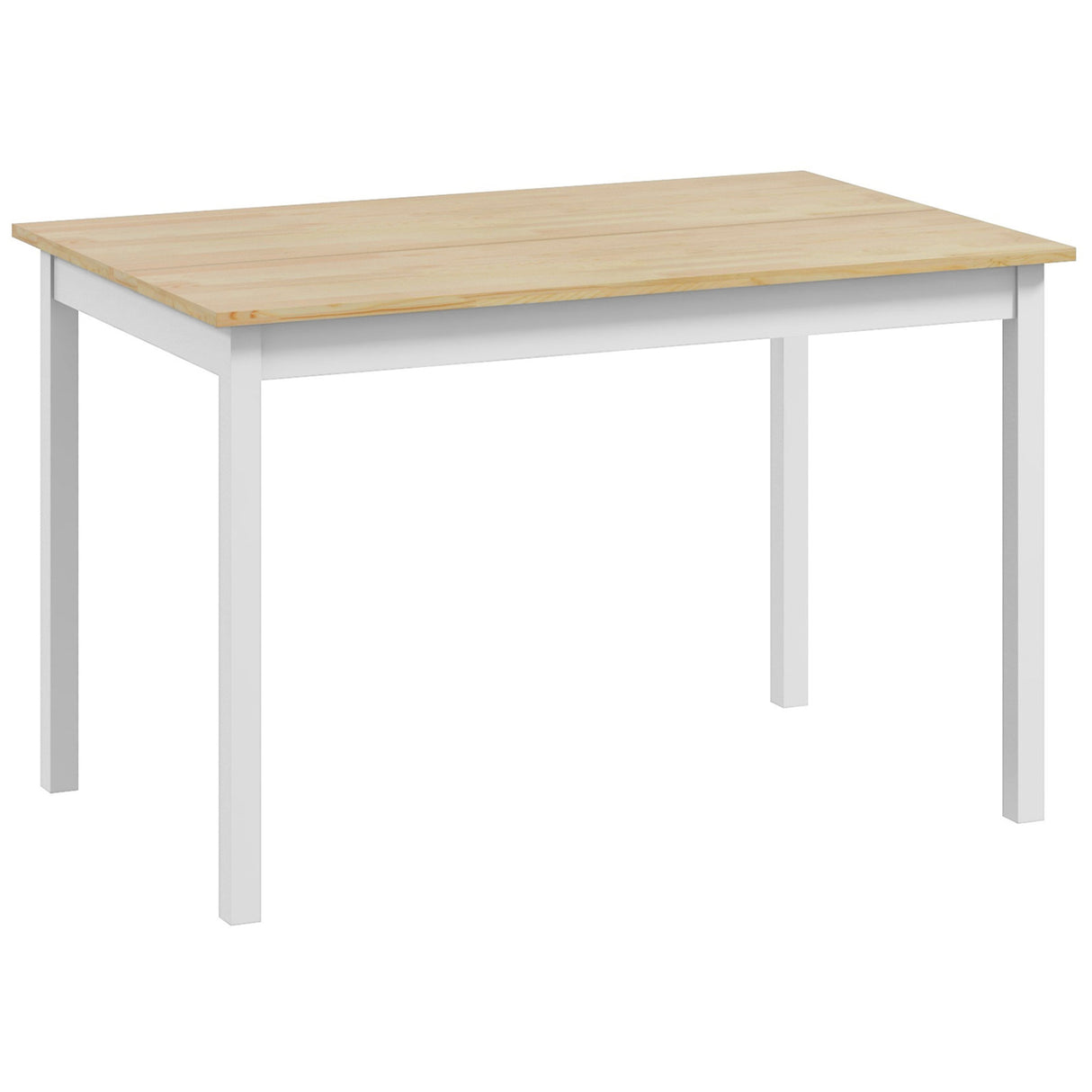 easycomfort easycomfort tavolo da pranzo 4 posti con piedini antiscivolo in legno di pino 120x75x75 cm