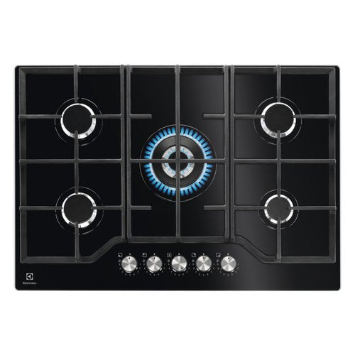 electrolux piano cottura a gas electrolux serie 600 steppower kgg75362k 5 fuochi l74xp51 nero ean 7332543836901