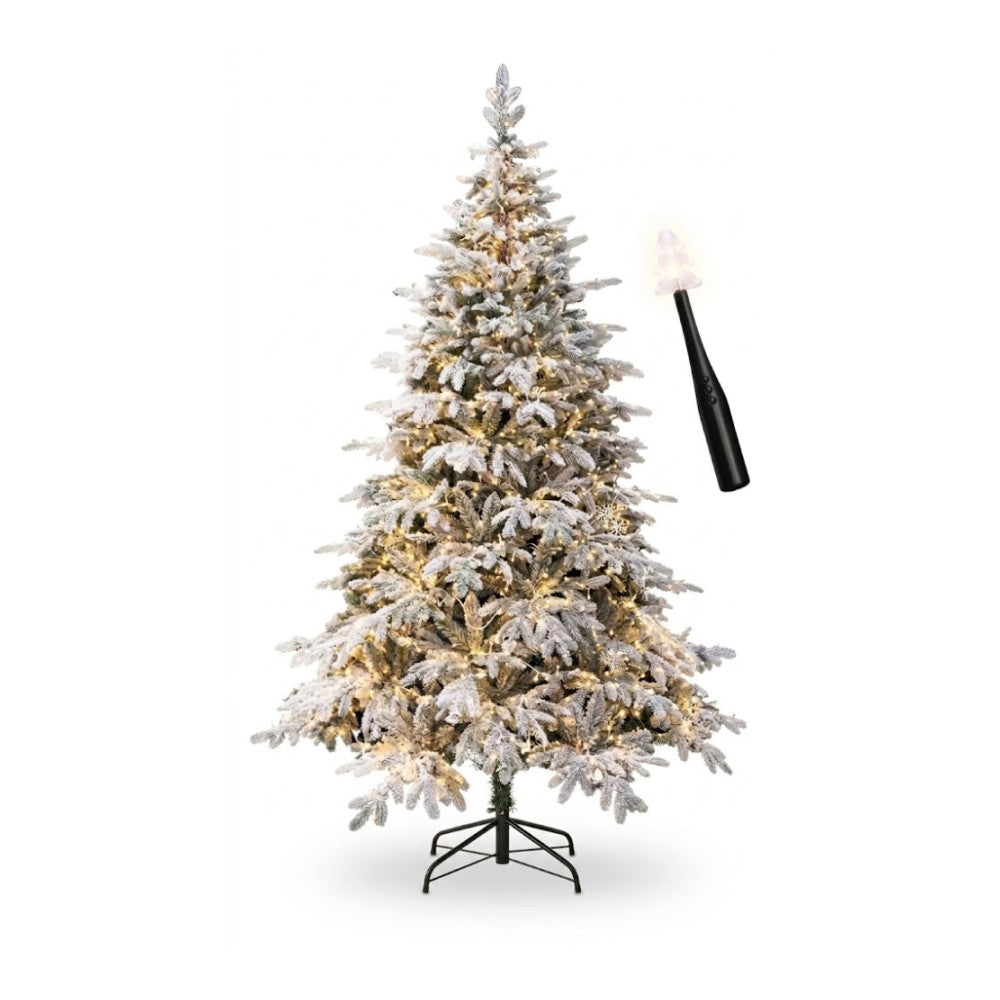 le stelle albero di natale innevato le stelle st moritz h 240cm x l 165cm con 3000 luci led 3484 rami bacchetta