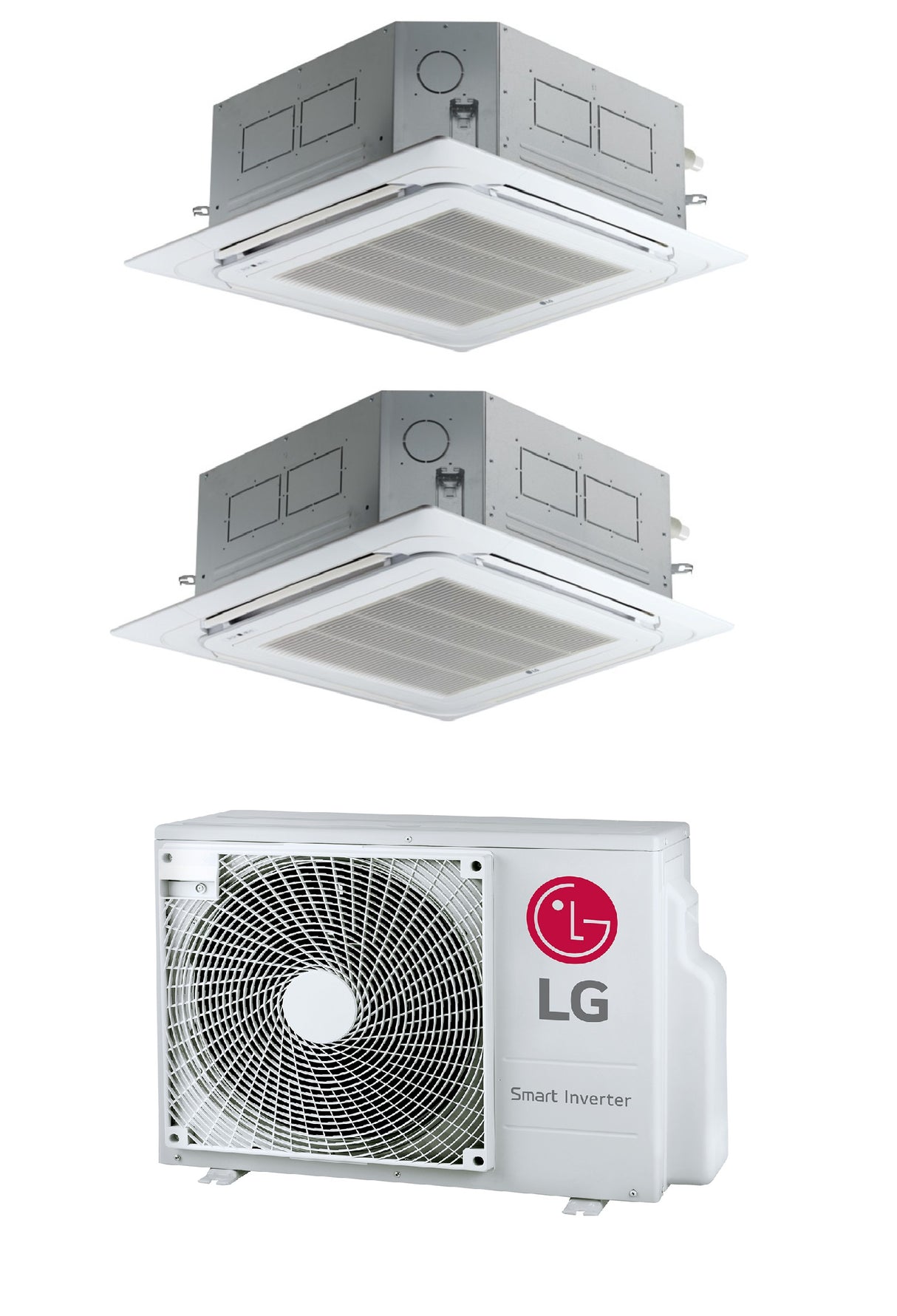 lg condizionatore a cassetta dual split lg standard 918 btu con mu3r19 r 32 wi fi optional con pannello