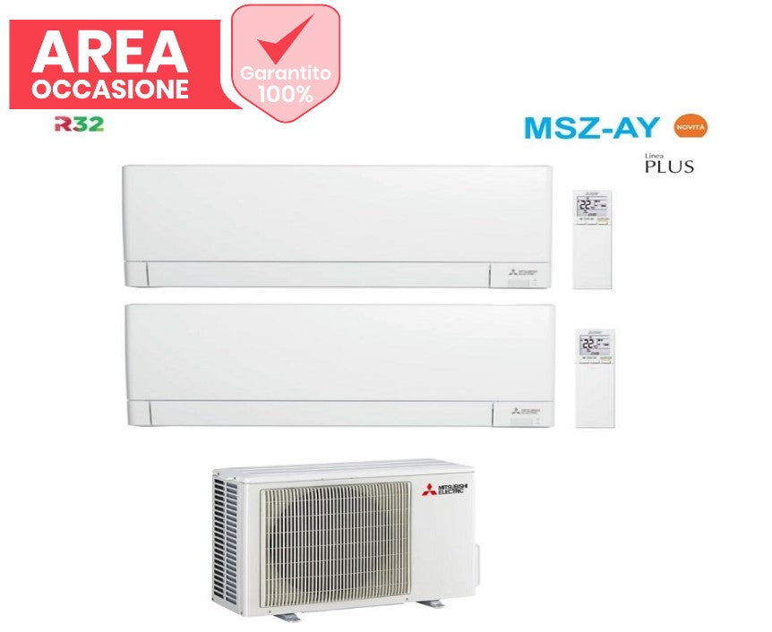 mitsubishi electric area occasioni climatizzatore condizionatore mitsubishi electric dual split inverter linea plus serie msz ay 912 con mxz 2f53vf r 32 wi fi integrato 900012000