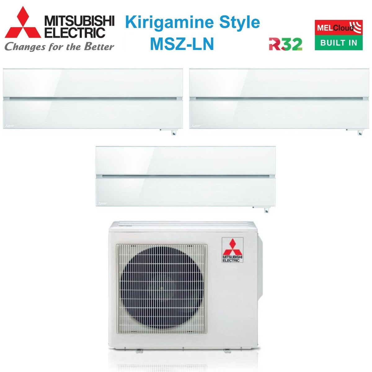 mitsubishi electric condizionatore mitsubishi electric trial split inverter serie kirigamine style msz ln 90001200012000 con mxz 4f72vf pearl white r 32 wi fi integrato colore bianco perla
