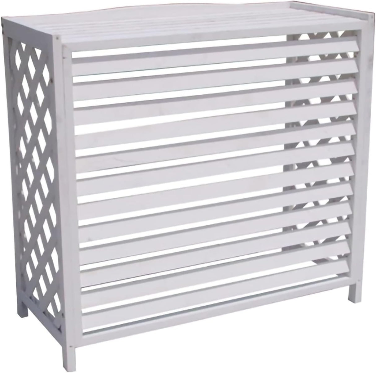 no brand copertura copri unita esterna condizionatore in legno bianco 86x50x85