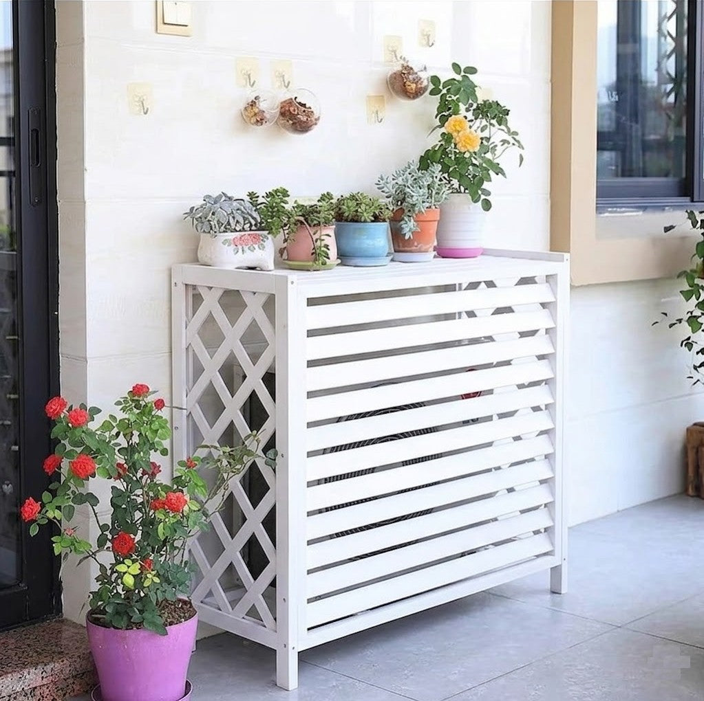 Copertura Copri Unità Esterna OneClima per Air conditioner Dual/Trial e 18000/24000 Btu In Legno white 94x49x84
