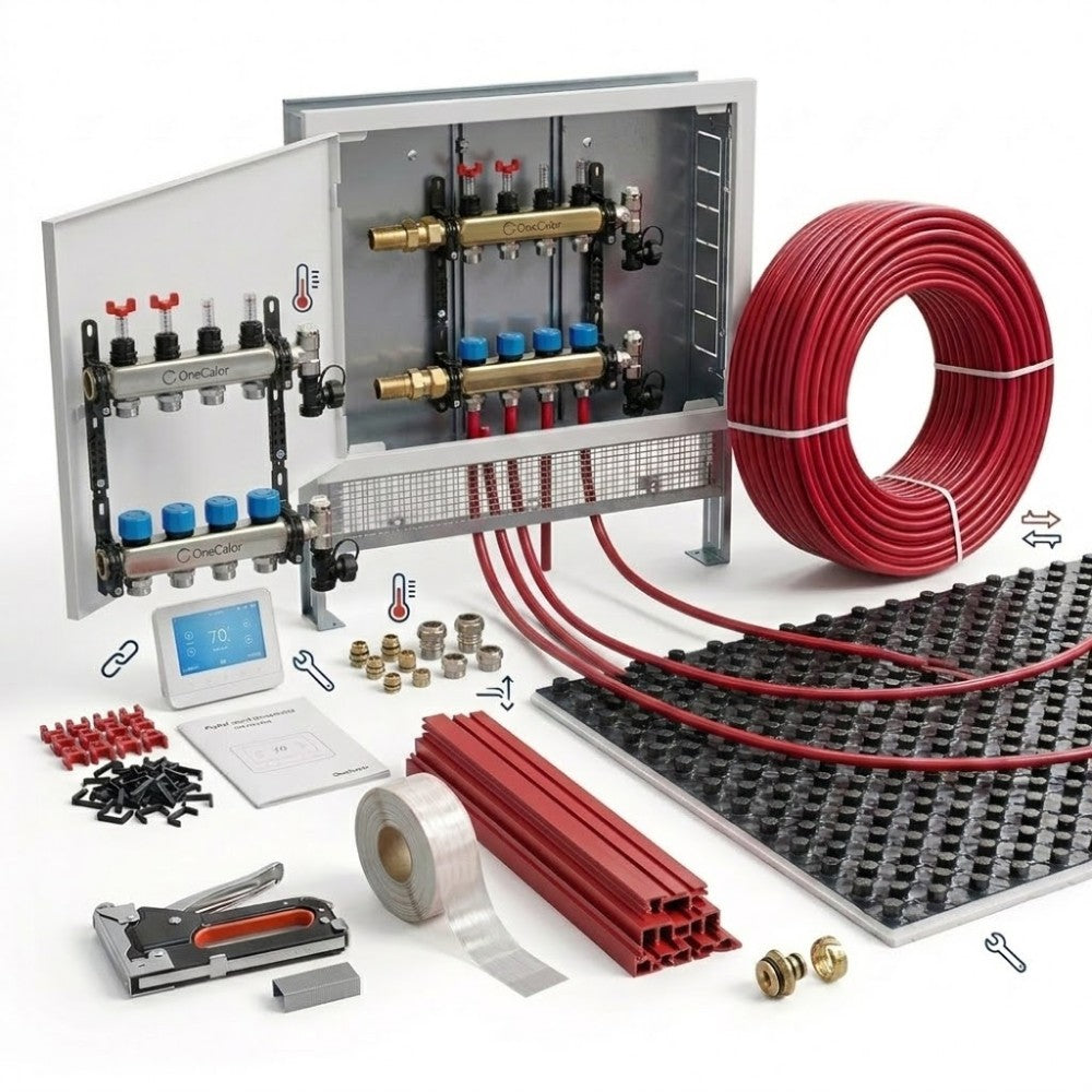 onecalor kit riscaldamento a pavimento onecalor per impianti civili 80 m pannello bugnato 10 25 mm