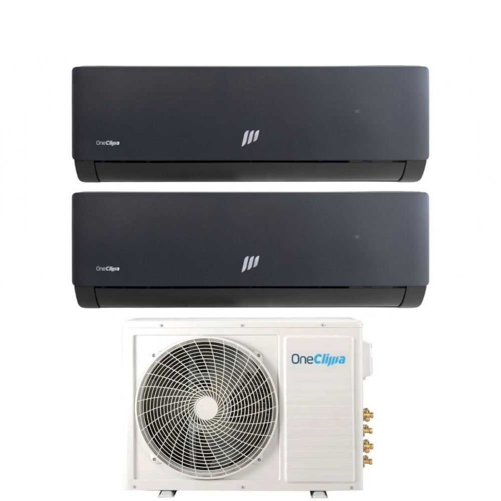 oneclima condizionatore dual split oneclima prime black 1218 con mlt27x3y24 r 32 wi fi integrato