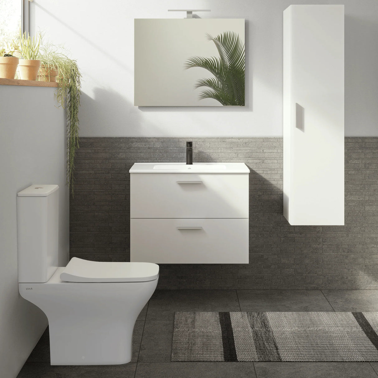 vitra mobile bagno sospeso vitra con lavabo colore bianco lucido 80 cm