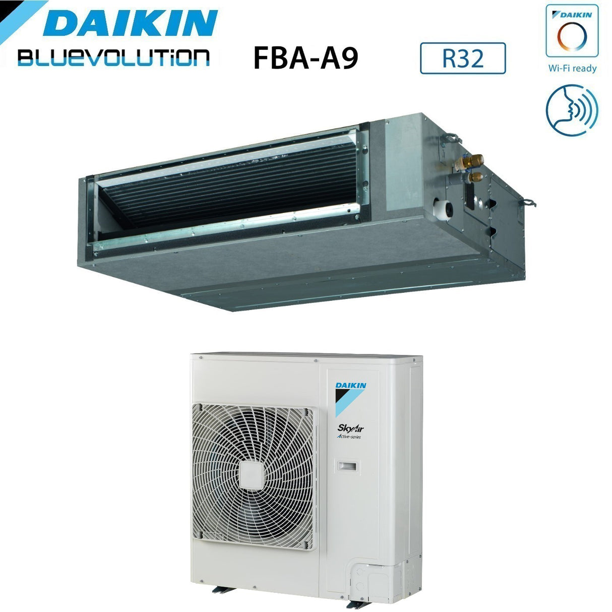 climatizzatore condizionatore daikin bluevolution canalizzato media prevalenza 42000 btu fba125a_azas125mv1 monofase r 32 wi fi optional garanzia italiana
