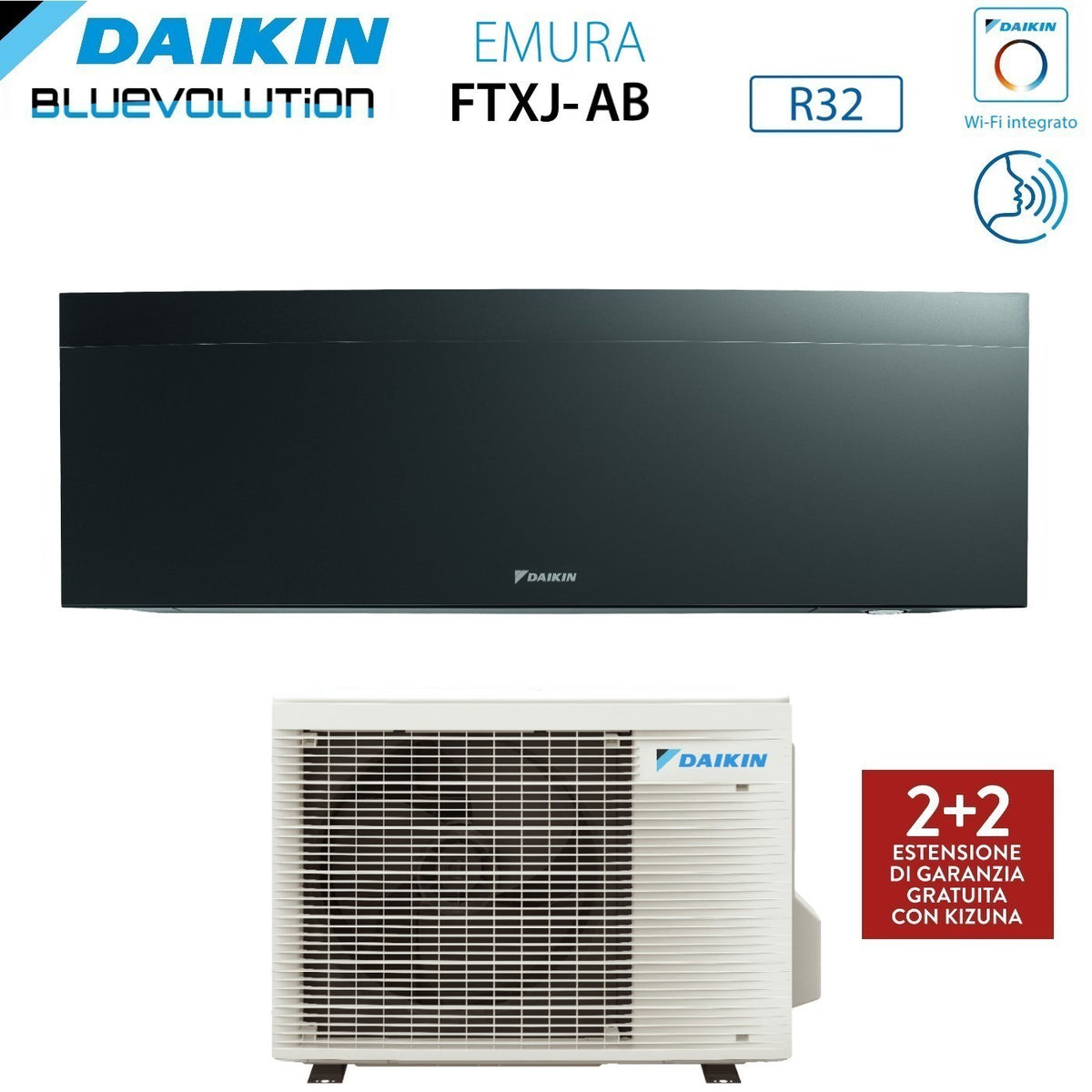 climatizzatore condizionatore daikin bluevolution inverter serie emura black iii 12000 btu ftxj35ab r 32 wi fi integrato classe a___ garanzia italiana novita