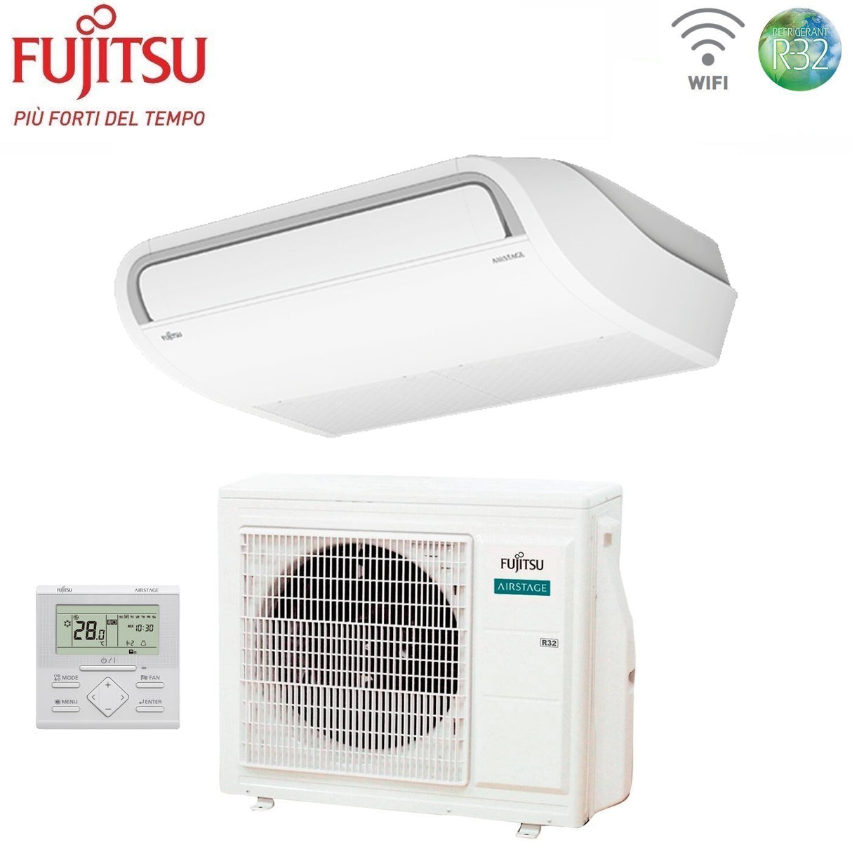 climatizzatore condizionatore fujitsu inverter soffitto serie eco kr 36000 btu abyg36krta _ aoyg36kqta r 32 3ngf83105 wi fi optional classe a_ a trifase con filocomando di serie