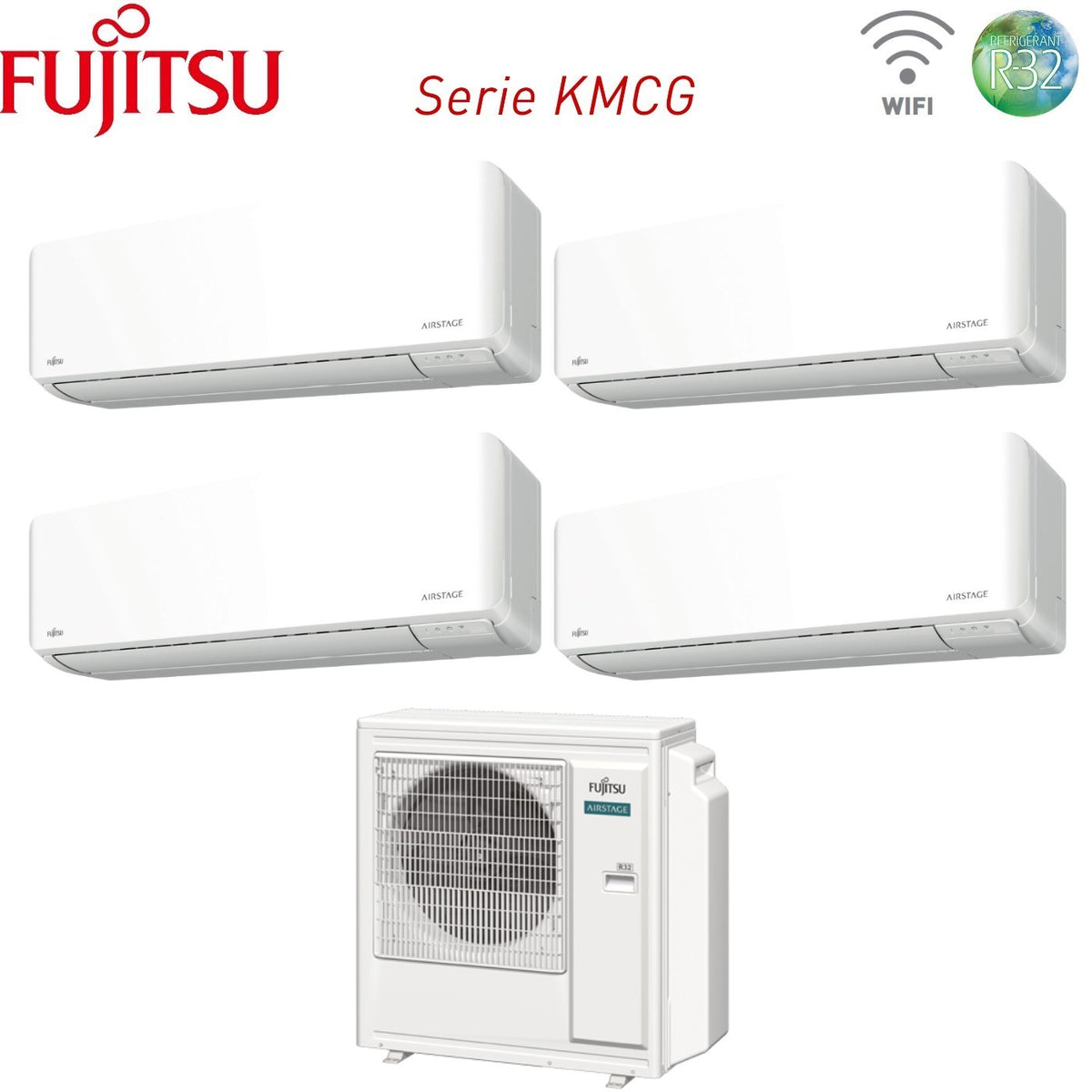 climatizzatore condizionatore fujitsu quadri split inverter serie km 7_7_9_14 con aoyg30kbta4 r 32 wi fi integrato 7000_7000_9000_14000