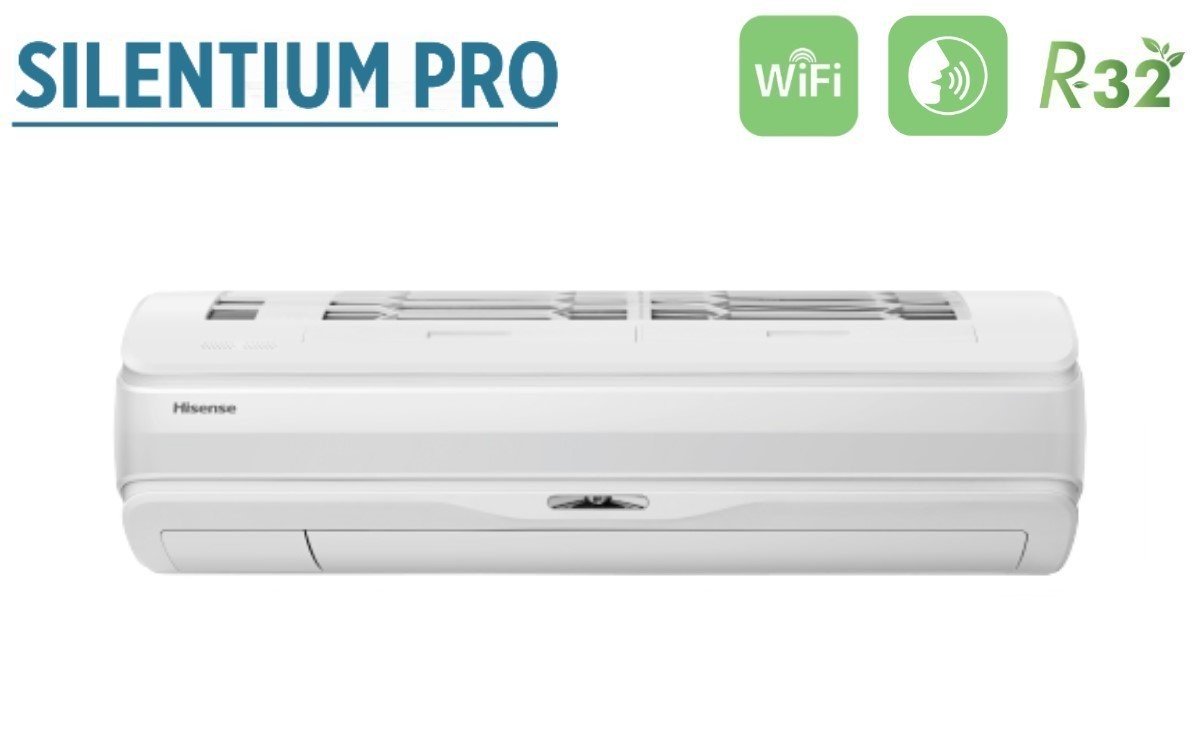 climatizzatore condizionatore hisense inverter serie silentium pro 12000 btu qd35xu02g+qd35xu01w r 32 wi fi integrato novita