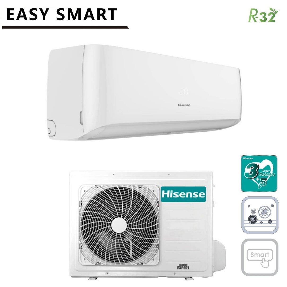 climatizzatore condizionatore inverter hisense serie easy smart r 32 18000 btu ca50xs01g a__ 2019