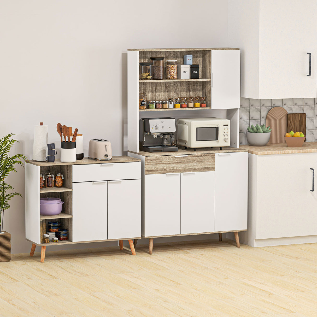 easycomfort easycomfort mobile multiuso salvaspazio con 3 ripiani aperti armadietto e cassetto in truciolato 95x35x85 cm