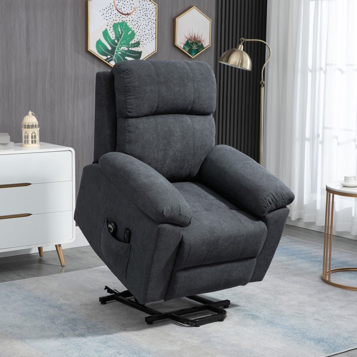 easycomfort easycomfort poltrona alzapersona reclinabile fino a 135 con 8 punti massaggianti telecomando e poggiapiedi 89x99x103 cm grigio