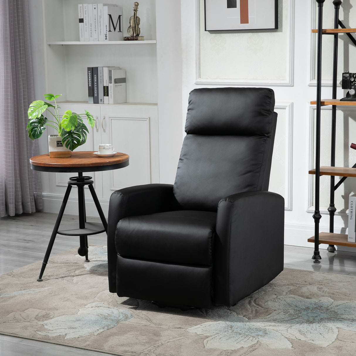 easycomfort easycomfort poltrona elettrica alzapersona 45 poltrona relax elettrica reclinabile a 145 con telecomando e poggiapiedi in pelle pu nero 67x95x105 cm ean 8054144135540
