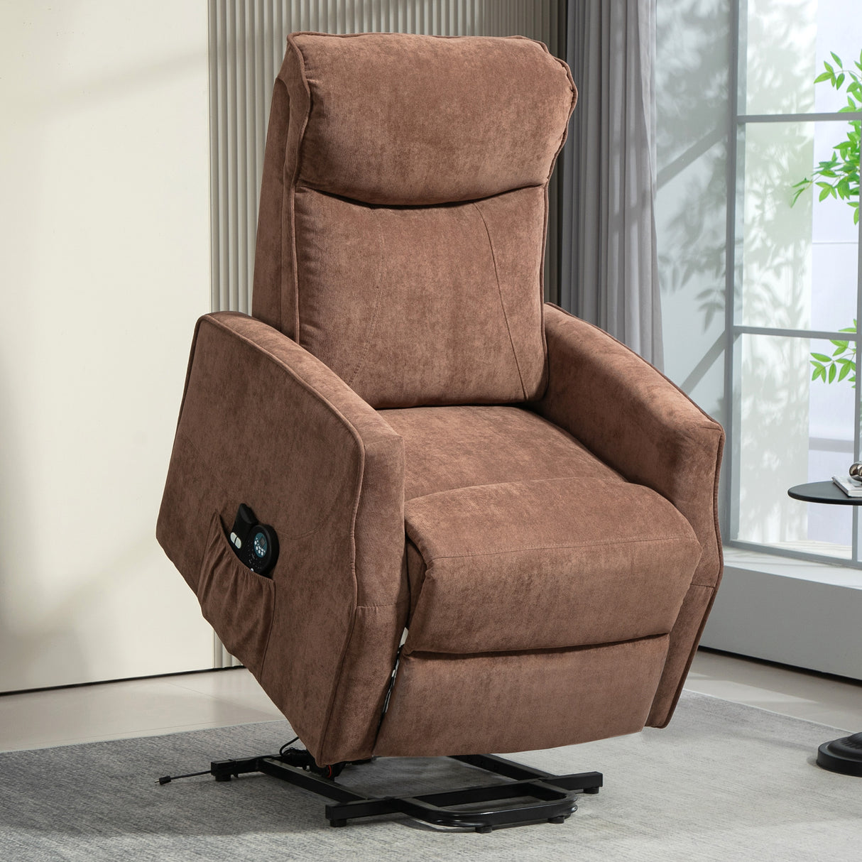 easycomfort easycomfort poltrona relax alzapersona con 8 punti massaggio reclinazione a 135 e 2 telecomandi marrone