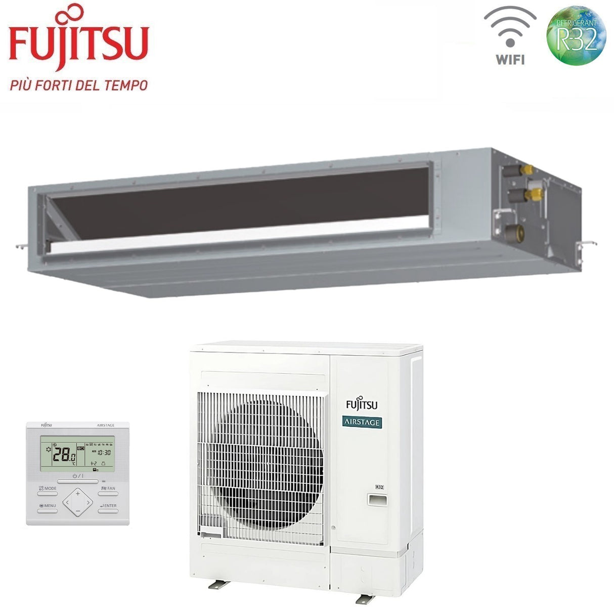 fujitsu condizionatore canalizzato fujitsu kmtap eco 36000 btu arxh36kmtap trifase r 32 wi fi optional con filocomando