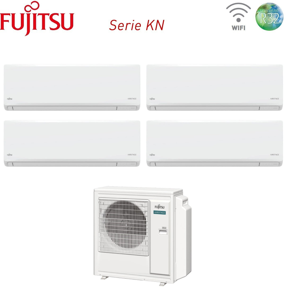 fujitsu condizionatore fujitsu quadri split inverter kn airstage 791212 con aoeg30kbta4 r 32 wi fi integrato