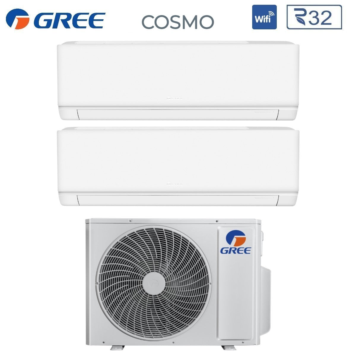 gree condizionatore dual split gree cosmo 1218 con gwhd28nk6oo r 32 wi fi integrato