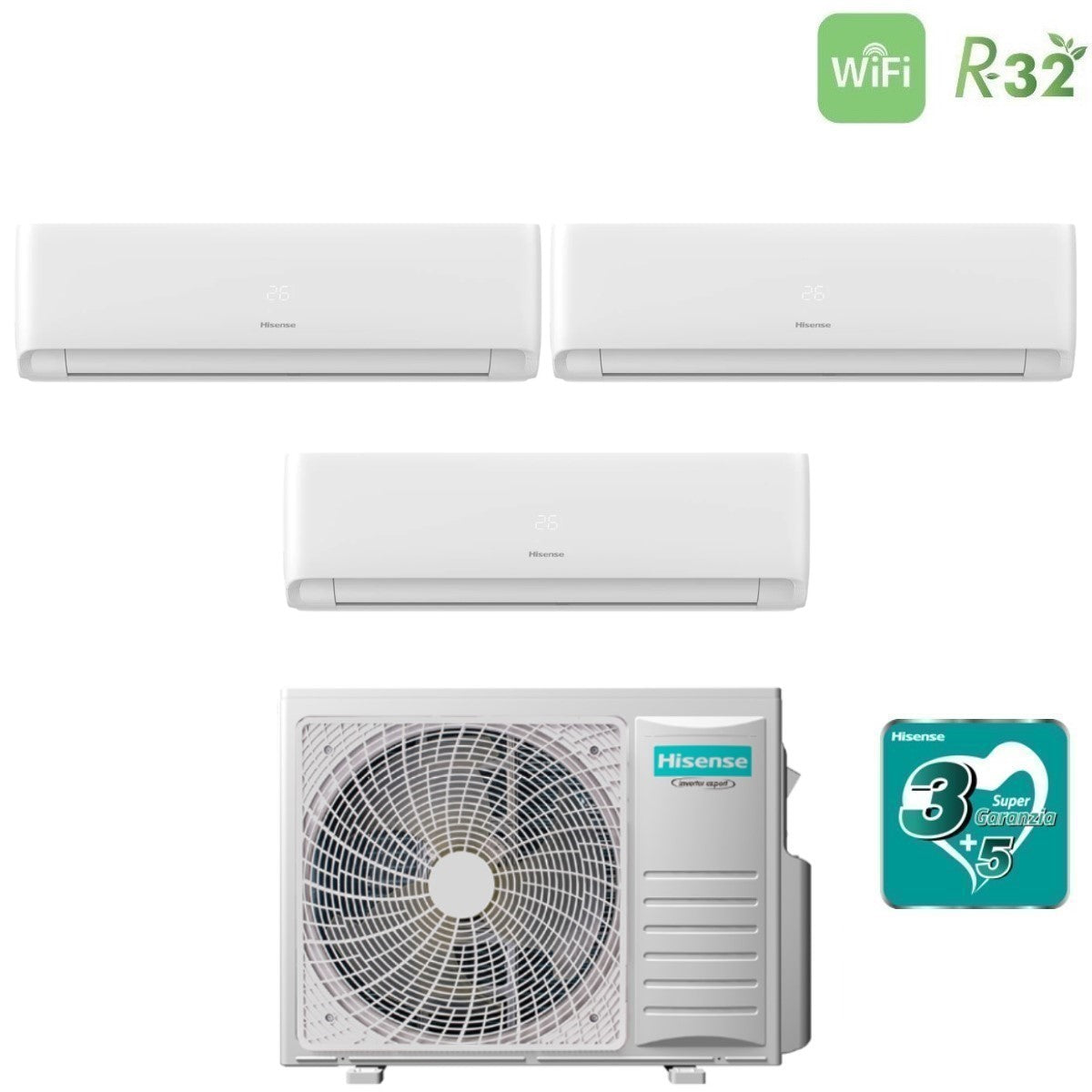 hisense climatizzatore condizionatore hisense trial split inverter serie ecosense 9912 con 3amw72u4rjc r 32 wi fi integrato 9000900012000