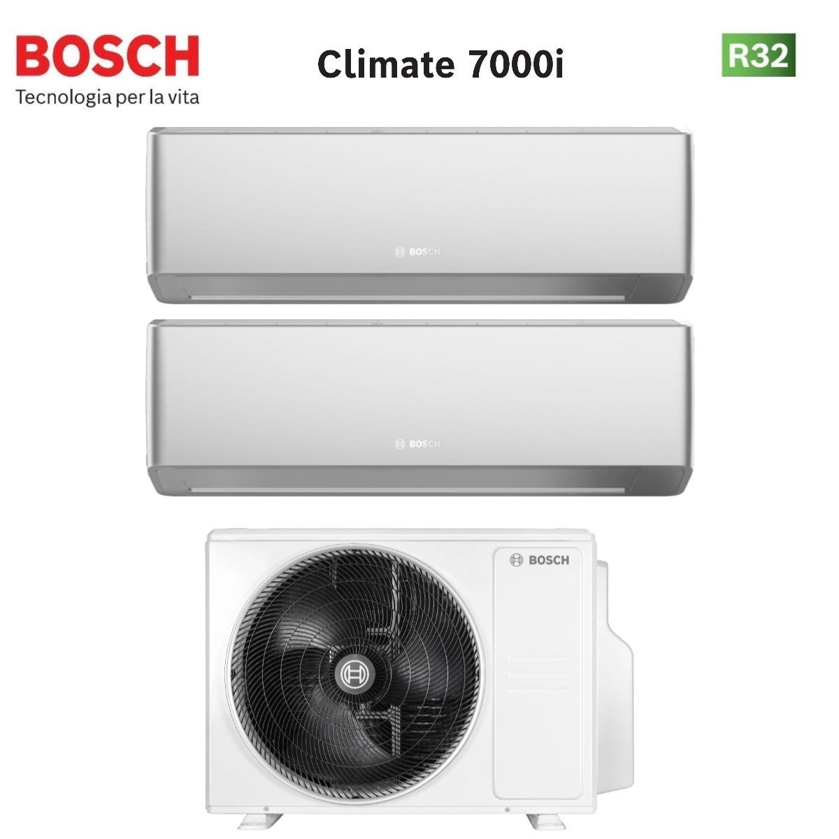 junkers bosch condizionatore dual split bosch climate 7000i silver 712 con 5000m 532 e r 32 wi fi integrato