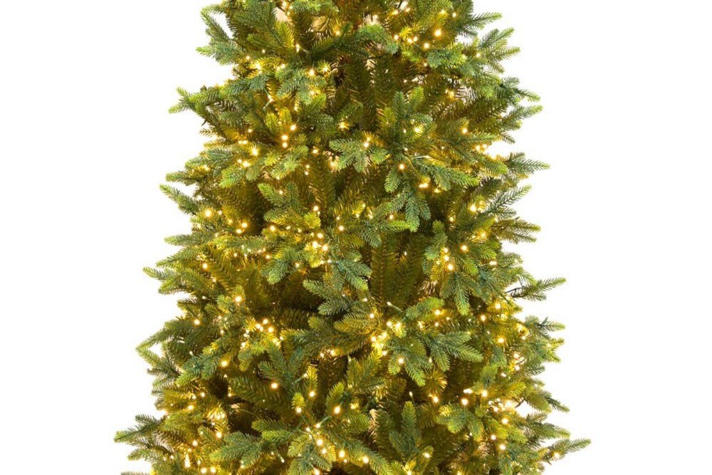 le stelle albero di natale artificiale verde le stelle courmayeur h 210cm x l 105cm slim con 2000 luci led incorporate 2402 rami