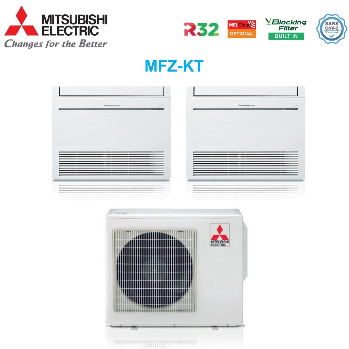 mitsubishi electric climatizzatore condizionatore mitsubishi electric pavimento dual split inverter serie mfz kt 1212 con mxz 2f53vf r 32 wi fi optional con telecomando incluso 1200012000