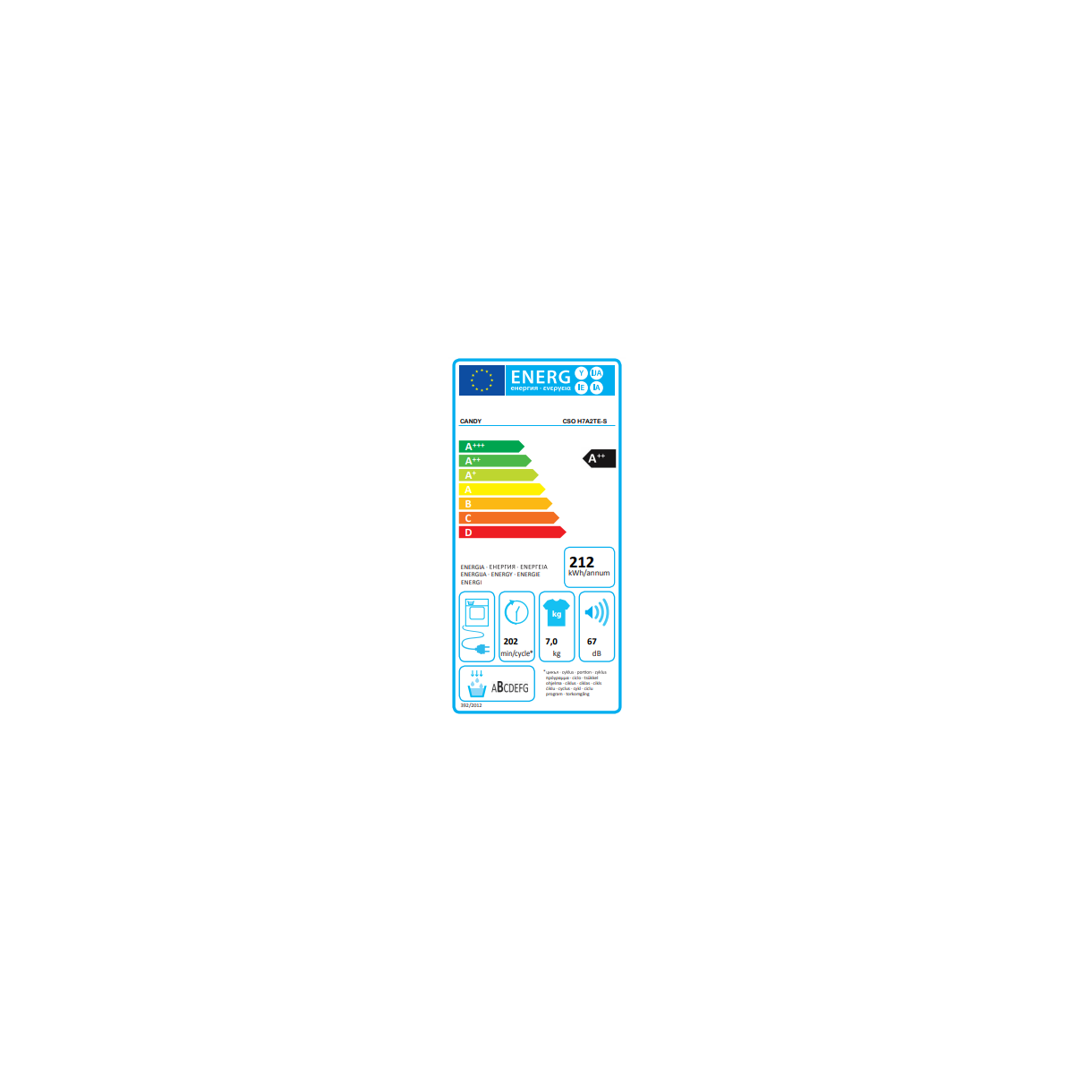 candy asciugatrice cso h10a2de s