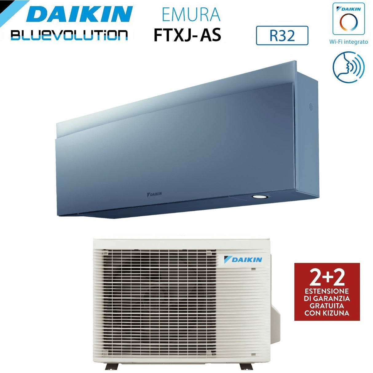 climatizzatore condizionatore daikin bluevolution inverter serie emura silver 12000 btu ftxj35as r 32 wi fi integrato classe a___ garanzia italiana novita