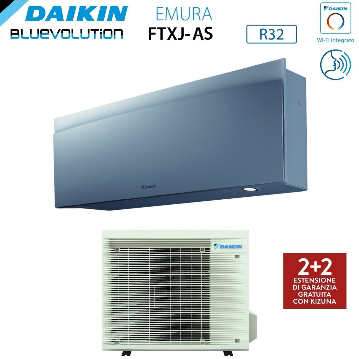 climatizzatore condizionatore daikin bluevolution inverter serie emura silver 15000 btu ftxj42as r 32 wi fi integrato classe a__ garanzia italiana novita