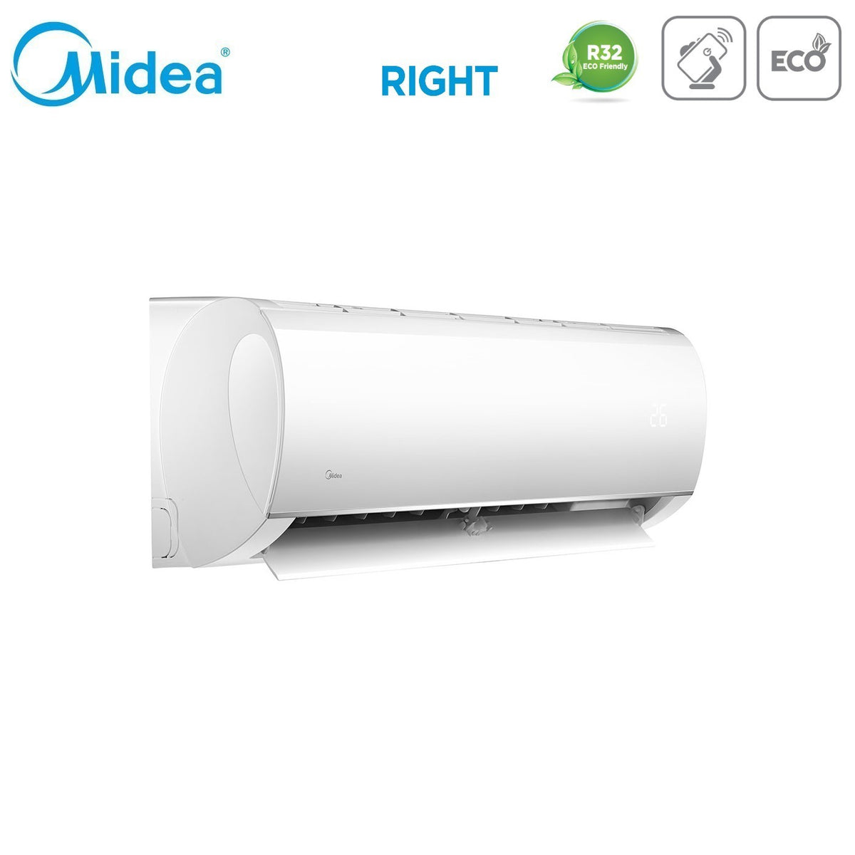 climatizzatore condizionatore midea dual split inverter serie right 9_12 con m2od 18hfn8 q r 32 wi fi optional 9000_12000 novita 9135