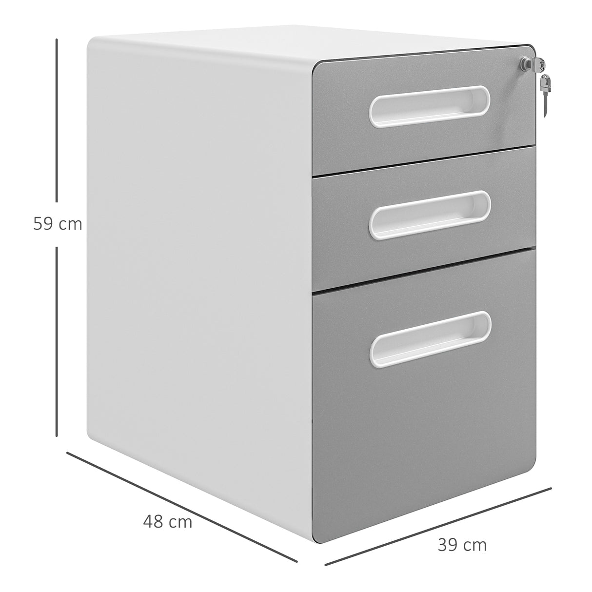easycomfort easycomfort cassettiera per ufficio a 3 cassetti con serratura ruote portadocumenti formato a4 legale e lettera grigio chiaro