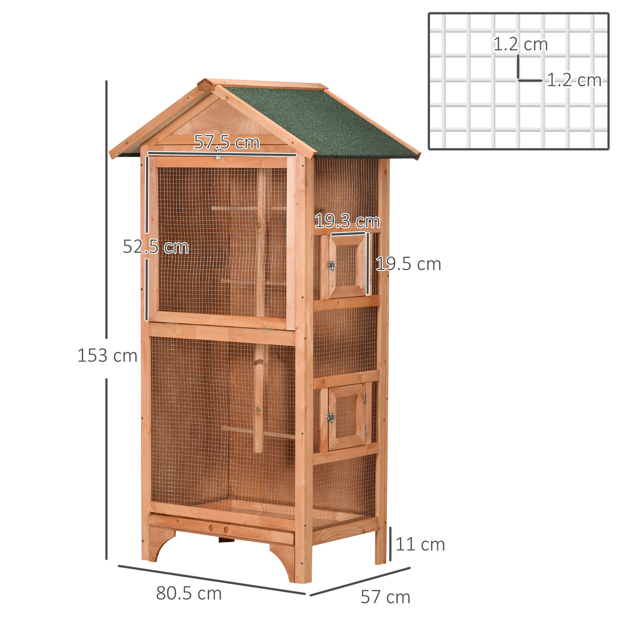easycomfort easycomfort gabbia per uccelli in legno e metallo a 3 aperture con 4 posatoi e vassoio rimovibile 80 5x57x153 cm arancione