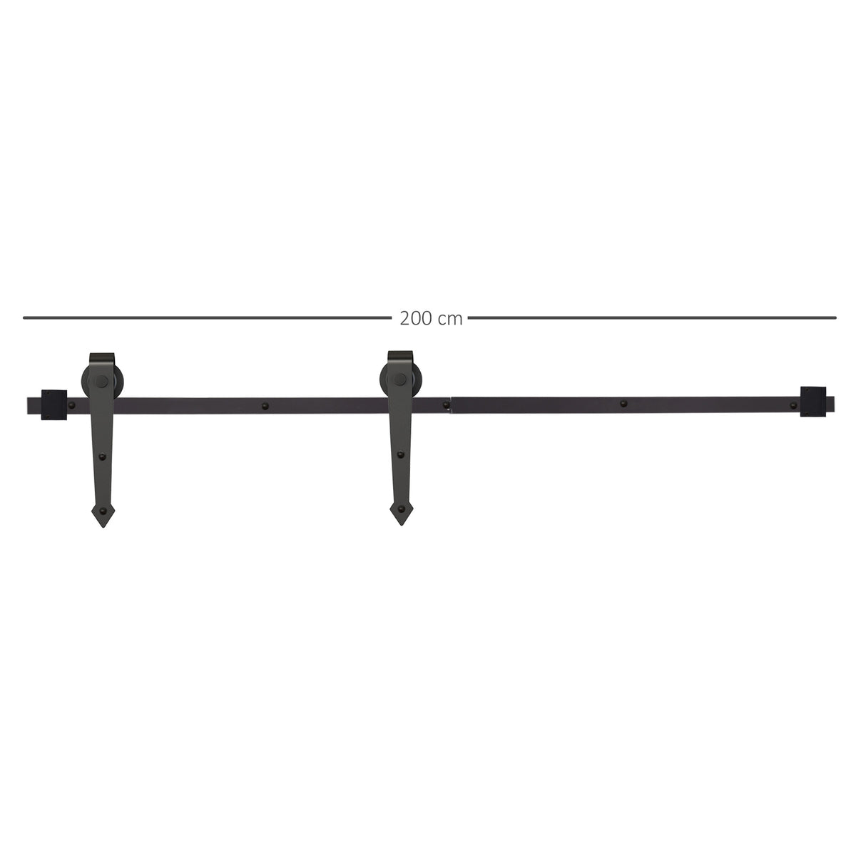easycomfort easycomfort kit per porta scorrevole in stile rustico con binario 200cm e rotelle nero