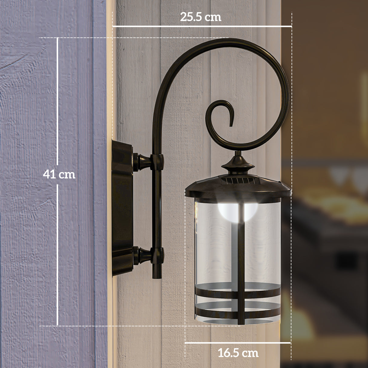 easycomfort easycomfort lampada da esterno con pannello solare impermeabile ip44 e accensione automatica nero