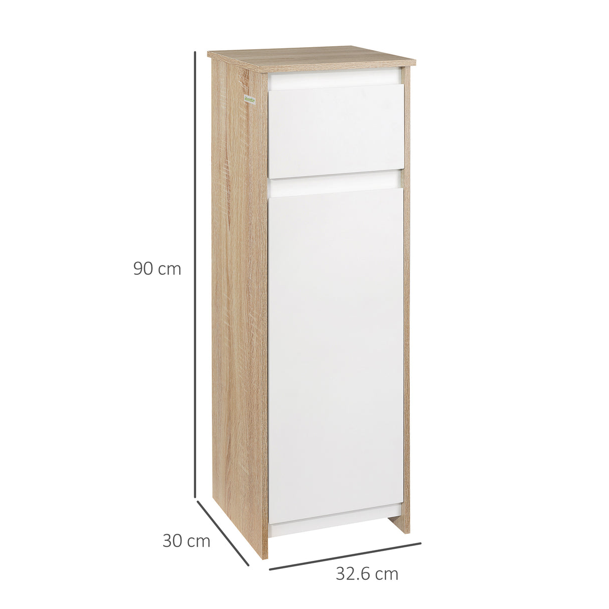 easycomfort easycomfort mobile bagno con cassetto e armadietto con ripiano regolabile interno in mdf 32 6x30x90 cm